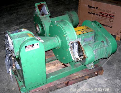 USED: Blower Application trim cutter, model 7-6, carbon steel. 2 bolt-on blade open rotor. Max trim width 7.5", caliper range 0.25 to 20 mil, air capacity 1000 cfm, static pressure loss 1.5" WG at 50...