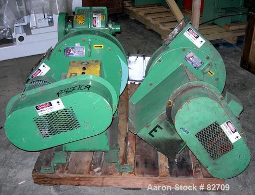 USED: Blower Application trim cutter, model 7-6, carbon steel. 2 bolt-on blade open rotor. Max trim width 7.5", caliper range 0.25 to 20 mil, air capacity 1000 cfm, static pressure loss 1.5" WG at 50...