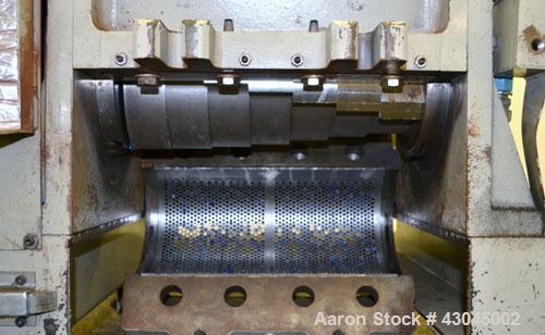 Used Conair Granulator, Model LP-814, Carbon Steel. Involute parabolic segmented helical type rotor with 7 rows of blades. Approximate 13-3/4" x 8" feed with a tilt back hopper. Approximate 1/8’’ dia...