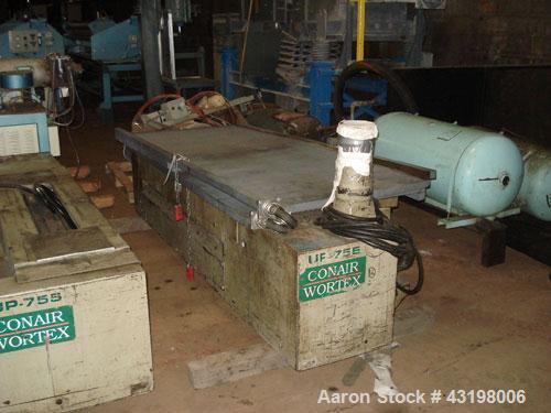 Used Conair Martin Under The Press Granulator, Model UP-755, Carbon Steel. Approximate 55” x 7” feed opening with dual paddle feed rollers with drive, 10 hp 230/460 volt main drive, 5 hp blower disch...