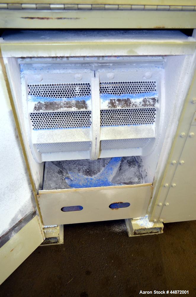 Used Cumberland Granulator, Model 18x24. Approximate 18" X 24" Feed throat with a front and back feed hopper, 20" diameter cutting circle with 3 bolt on blades, open rotor, set up for blower bottom d...