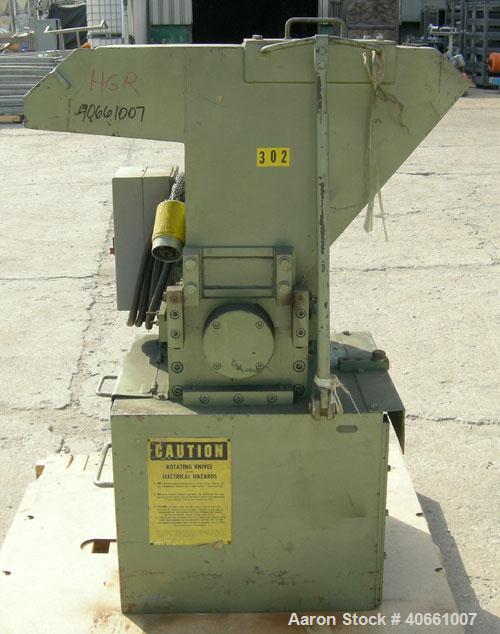 Used Cumberland Granulator, size 1 Gran. 2KN.  Approximate 10" wide 2 bolt on blade, open rotor.  10" x 9" carbon steel chamber.  Tilt back pelican style feed hopper, bottom discharge drawer.  Approx...
