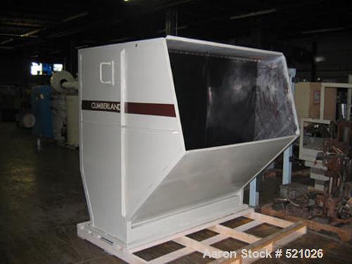 Unused-Rebuilt Cumberland model 2072B granulator. 250 hp motor, 460 volt.20" x 71" feed throat, 7 knife steep angle open rotor, 2 bed knives.Hardfaced cutting chamber and rotor. Conveyor feed hopper....