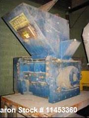 Used- Cumberland Granulator, 50 HP, Model 24. Granulator has a 14" x 24" feed opening, 3 knife open style rotor and 2 bed kn...