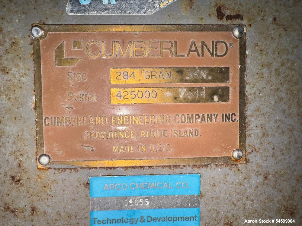 Used Cumberland Granulator, Model 284 GRAN 3KN, Serial# 425000-7644.
