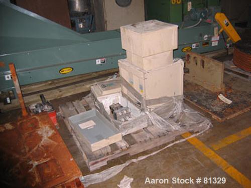 USED: Cumberland model 3250B granulator. 32" x 50" feed throat, 25 knife semi-hog open rotor, 2 bed knife, 250 hp 460 volt motor, dual flywheel, 12" OD airveyor discharge. Unit includes one Allen Bra...
