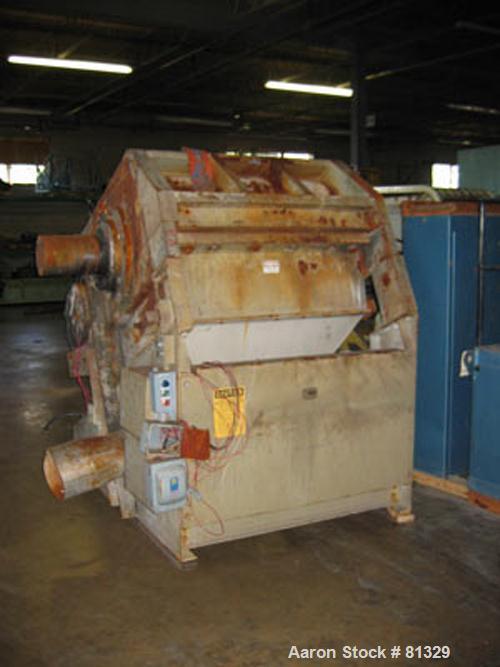 USED: Cumberland model 3250B granulator. 32" x 50" feed throat, 25 knife semi-hog open rotor, 2 bed knife, 250 hp 460 volt motor, dual flywheel, 12" OD airveyor discharge. Unit includes one Allen Bra...