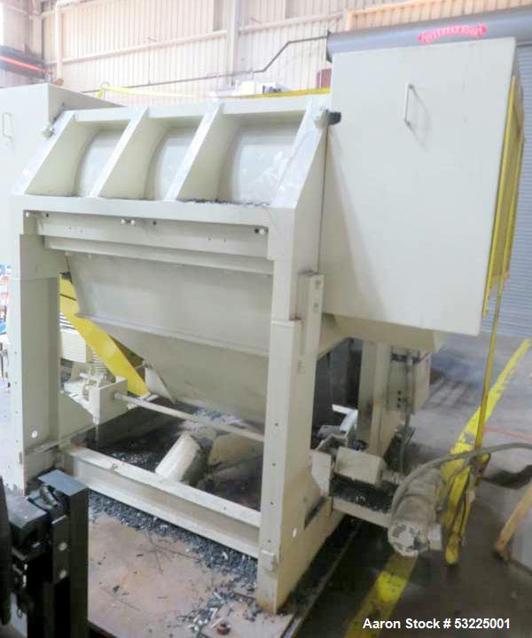 Used- Cumberland Model 3250 HOG Granulator. 32" x 50" Feed throat. 36-knife hog rotor, 2 bed knife (4 pcs raised one side). ...