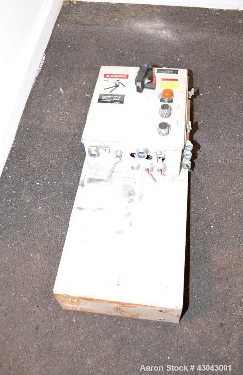 Used Cumberland Series 3200 Granulator, Model 3284, Carbon Steel. 32" x 84" Throat size, 36’’ diameter cutting circle, bolt-on blades, open rotor. Hydraulic throat opening with power pack. Top feed h...