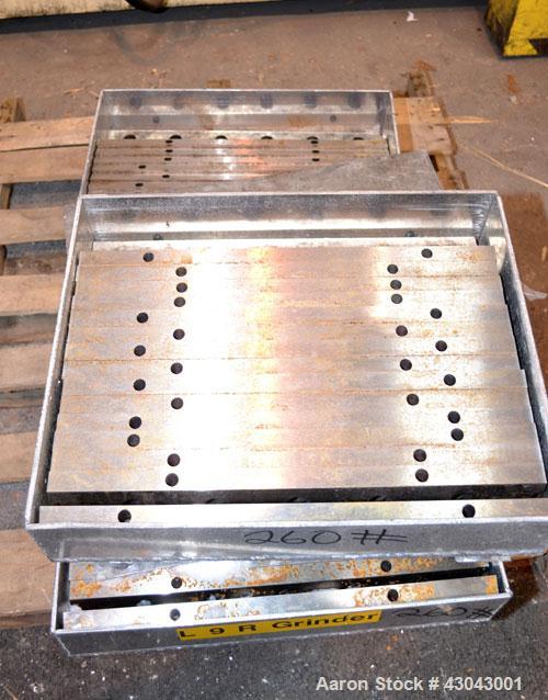 Used Cumberland Series 3200 Granulator, Model 3284, Carbon Steel. 32" x 84" Throat size, 36’’ diameter cutting circle, bolt-on blades, open rotor. Hydraulic throat opening with power pack. Top feed h...