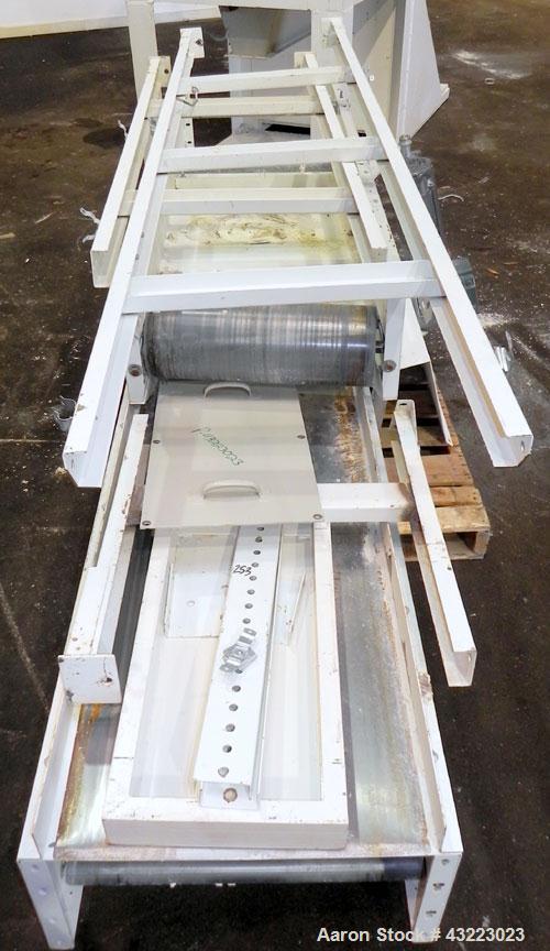 Used Cumberland Granulator, Model 37B. 21-1/4'' x 37-7/16'' Feed opening with hopper. 16’’ Diameter cutting circle, 3 rows of 2 blolt on blades, open rotor, bottom discharge. Driven by a 100hp, 3/60/...