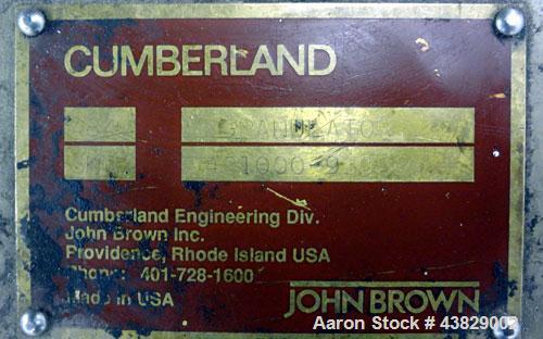 Used Cumberland Granulator, Model 484-3KN. Approximately 16” x 14” feed opening with tilt back pelican hopper. 3 Bolt-on blade open rotor, set up for blower bottom discharge. Driven by a 15 hp, 3/60/...