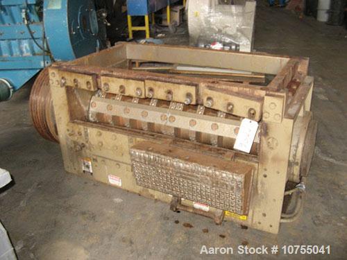 Used Cumberland Model 2050B Granulator. 20" x 50" cutting chamber that is equipped with hardfaced material and wear plates. Tray or conveyor feed included in quoted price. 5 knife hardfaced high shea...