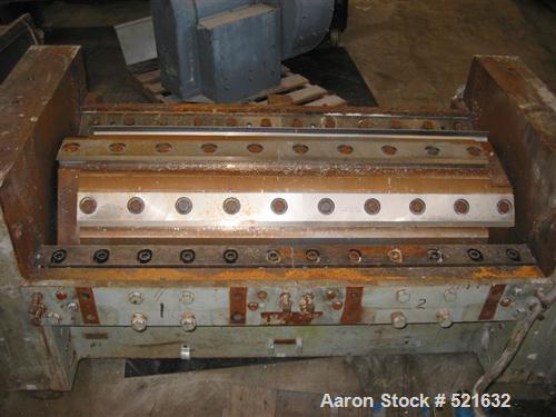 USED: Cumberland granulator, model 50F. 20" x 50" opening, new feed hopper, 8 knife solid rotor, 2 bed knives, 150 hp motor, water jacketed housing, starter. Includes 2 complete sets of extra new bla...