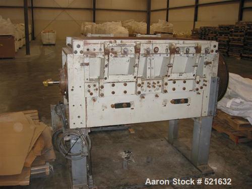 USED: Cumberland granulator, model 50F. 20" x 50" opening, new feed hopper, 8 knife solid rotor, 2 bed knives, 150 hp motor, water jacketed housing, starter. Includes 2 complete sets of extra new bla...