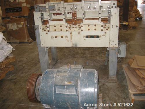 USED: Cumberland granulator, model 50F. 20" x 50" opening, new feed hopper, 8 knife solid rotor, 2 bed knives, 150 hp motor, water jacketed housing, starter. Includes 2 complete sets of extra new bla...