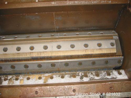 USED: Cumberland granulator, model 50F. 20" x 50" opening, new feed hopper, 8 knife solid rotor, 2 bed knives, 150 hp motor, water jacketed housing, starter. Includes 2 complete sets of extra new bla...