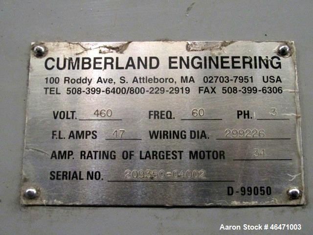 Used Cumberland Low Profile Sheet Granulator