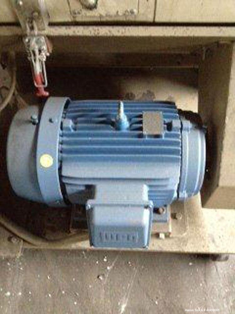 Used Cumberland Granulator, Model 585-3KN.  Approximately 20” x 14” feed opening with tilt back feed hopper. Approximately 12” diameter x 20” wide (3) bolt on blade open rotor.  Bottom discharge with...