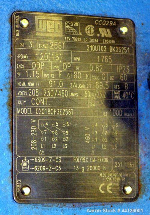 Used Cumberland Grinder, Model G1624, Carbon Steel. Approximately 16” x 24” feed opening with a manual tilt back pelican style feed hopper. 3 Bolt-on blade open rotor, (2) bed knives. Approximately 1...