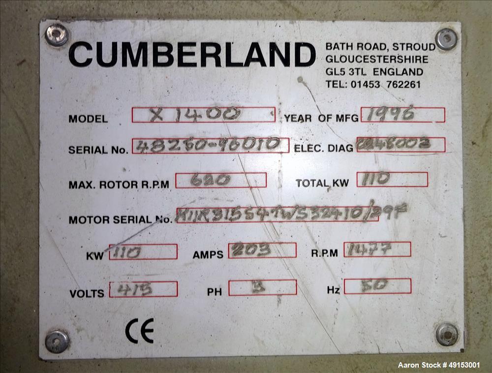 Used Cumberland Granulator, Type X 1400