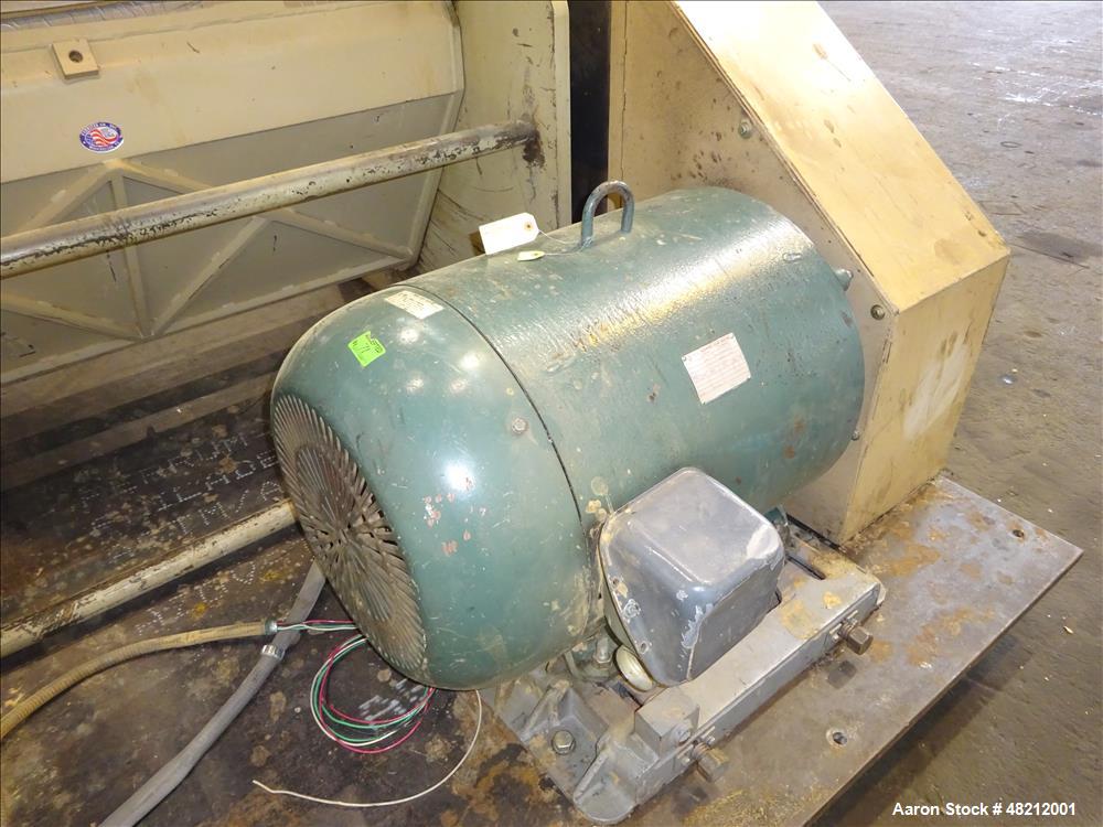 Used Cumberland X-Series  Granulator,  Model X1400. Approximate 24" x 56" feed throat with a tilting feed hopper. 5 Knife twin shear / high shear rotor, 2 bed knife, belt driven by a 150 hp 3/60/460 ...