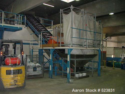 USED: Dreher plastic mill, type S 60/100 SRV. Complete line consisting of (1) Dreher mill, 48 rotor knives, 17 stator knives, 19 sieves 6-10 mm, driven by a 125 hp (90 kW) motor. (1) Jost sifter SUZ ...