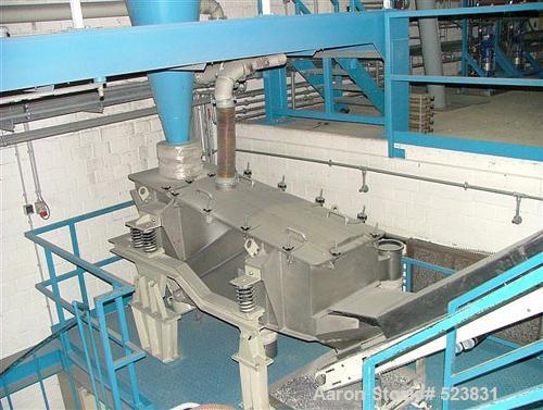 USED: Dreher plastic mill, type S 60/100 SRV. Complete line consisting of (1) Dreher mill, 48 rotor knives, 17 stator knives, 19 sieves 6-10 mm, driven by a 125 hp (90 kW) motor. (1) Jost sifter SUZ ...