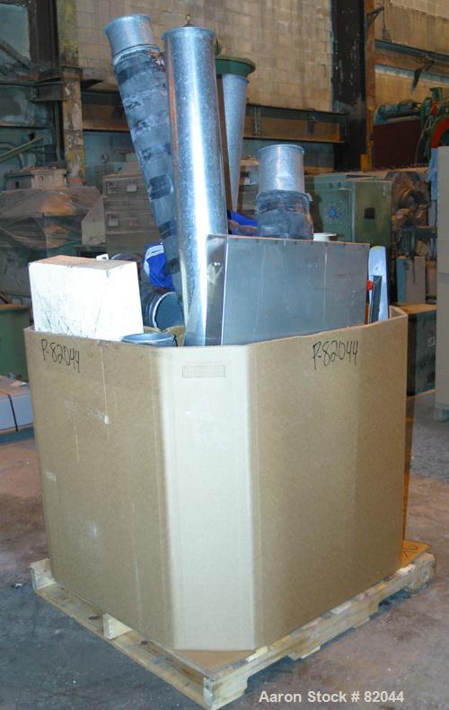 USED: Bruno Folcier plastics granulator system consisting of (1) model 1000X800X630. Approx 16" diameter x 24" wide open rotor with 3 bolt on blades, (2) fixed blades. Manual tilt back pelican style ...