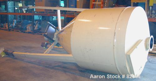 USED: Bruno Folcier plastics granulator system consisting of (1) model 1000X800X630. Approx 16" diameter x 24" wide open rotor with 3 bolt on blades, (2) fixed blades. Manual tilt back pelican style ...