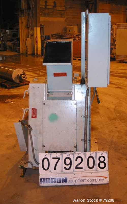 Used Foremost Grinder, Model 3E1. 12" wide 4 bolt-on blade open rotor, 2 bed knives, pelican feed, approximate 1/8" diameter screen holes, set up for bottom blower discharge. Requires an approximate ...