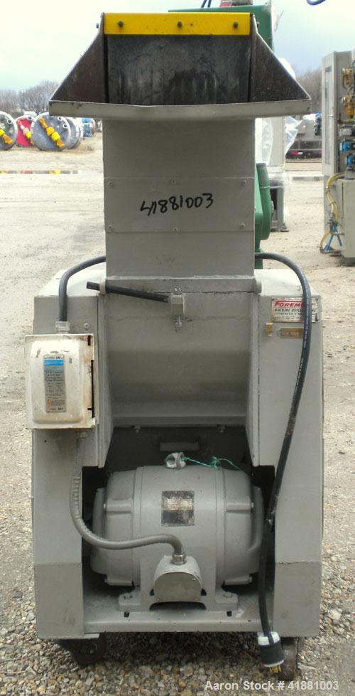 Used Foremost Grinder, Model HD2H. Approximate 14" long solid rotor with a bolt on blade. Tilt back pelican feed hopper. Driven by a 10 hp, 3/50/60/208-220/440 volt, 1500/1800 rpm motor. Includes a b...