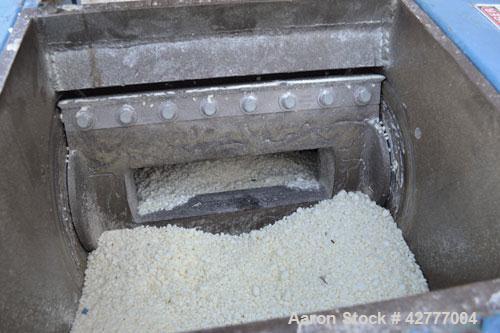 Used Foremost Granulator, Model HD5. Approximate 20" long 2 bolt on blade open rotor. Tilt back pelican feed hopper. Driven by a 30 hp, 3/60/230/460 volt, 1765 rpm motor. Includes a bottom collection...