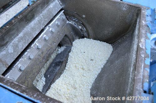 Used Foremost Granulator, Model HD5. Approximate 20" long 2 bolt on blade open rotor. Tilt back pelican feed hopper. Driven by a 30 hp, 3/60/230/460 volt, 1765 rpm motor. Includes a bottom collection...