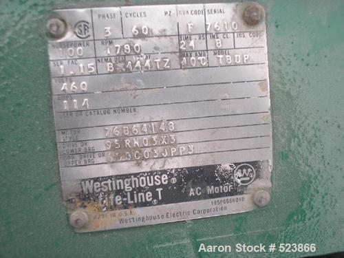 USED: Foremost grinder driven by a 100 hp AC motor. Max rpm 1780,440V/60 hz/3 ph. New blades. Includes control panel, no screen.
