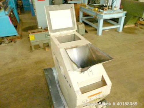 Used Nelmore Granulator, model G1012FX. 10" X 12" feed throat with standard tray feed hopper. Includes 7.5 hp belt driven motor, operator control  panel, blower discharge, cyclone and cyclone base fo...