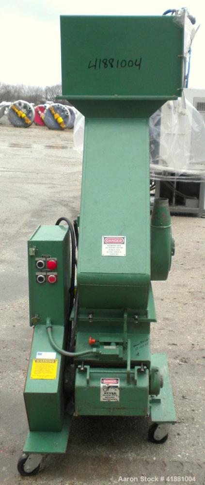 Used Granutec Granulator, Model 1212LPZ-10. Approximate 10" diameter x 12" long open rotor with 3 bolt on blades. Tilt back pelican feed hopper. Driven by a 10 hp, 3/60/230/460 volt, 1750 rpm motor. ...