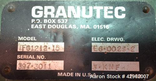 Used Granutec Granulator, Model TFG1212-15