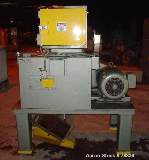 USED: Granutec granulator, model TFG1616.4. Open rotor, 3 bolt-onknives 16" long x 4" wide, 1/4" screen holes, 12" x 16" side feedwith hinged door, 25" x 25" side access door, 11" x 17" bottomdischar...