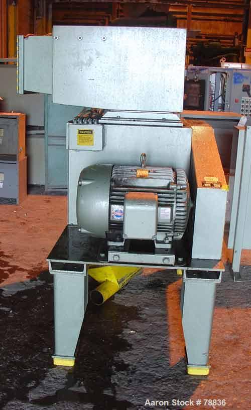 USED: Granutec granulator, model TFG1616.4. Open rotor, 3 bolt-onknives 16" long x 4" wide, 1/4" screen holes, 12" x 16" side feedwith hinged door, 25" x 25" side access door, 11" x 17" bottomdischar...