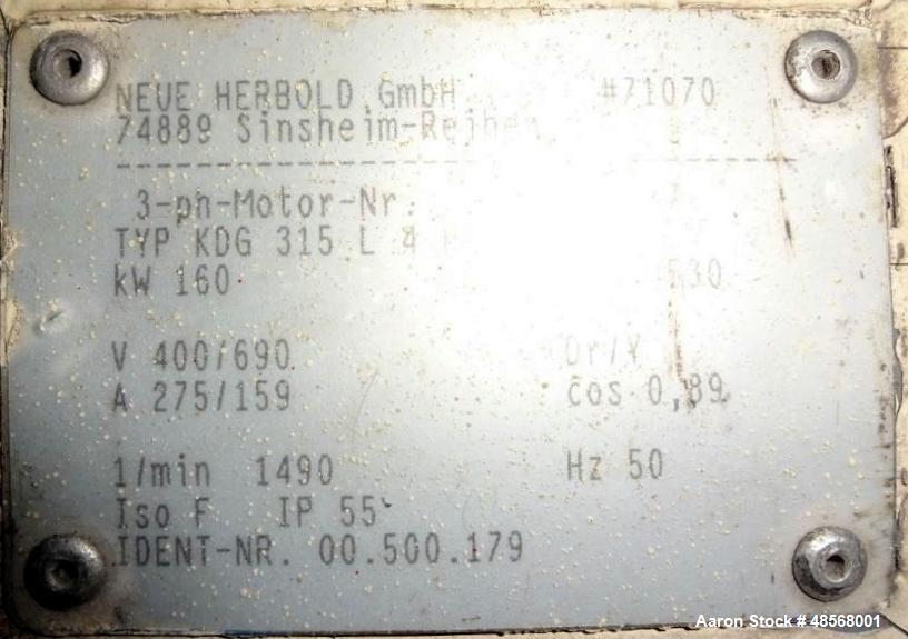 Used Neue Herbolt Granulation System.