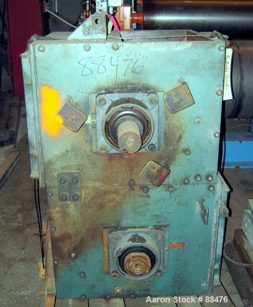 Used Hydro Claim High-Bulk-Density Dual Rotor Plastic Film Grinder, Model HBD. Approximately 12" x 18" feed opening. Stacked rotor design. Requires blades and motor.