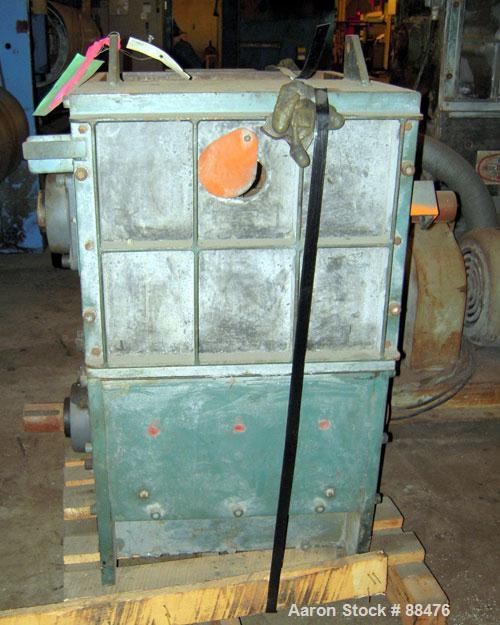 Used Hydro Claim High-Bulk-Density Dual Rotor Plastic Film Grinder, Model HBD. Approximately 12" x 18" feed opening. Stacked rotor design. Requires blades and motor.