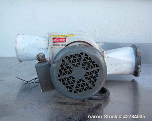 Used Kongskilde Inline Granulator, Model KG 3000 F6, Carbon Steel/Aluminum. Approximate 5’’ diameter x 8’’ wide open rotor with (6) 6-3/4’’ wide bolt on blades, (1) bed knife, approximately 3/8’’ dia...