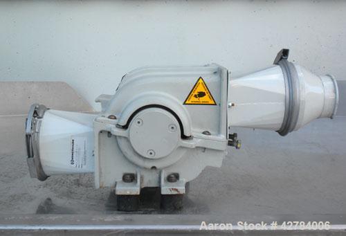 Used Kongsklide Inline Granulator, Model KG 3000 F6, Carbon Steel/Aluminum. Approximate 5’’ diameter x 8’’ wide open rotor with (6) 6-3/4’’ wide bolt on blades, (1) bed knife, approximately 3/8’’ dia...