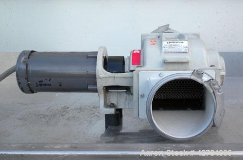 Used Kongsklide Inline Granulator, Model KG 3000 F6, Carbon Steel/Aluminum. Approximate 5’’ diameter x 8’’ wide open rotor with (6) 6-3/4’’ wide bolt on blades, (1) bed knife, approximately 3/8’’ dia...
