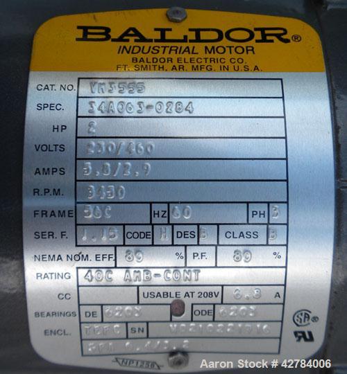 Used Kongsklide Inline Granulator, Model KG 3000 F6, Carbon Steel/Aluminum. Approximate 5’’ diameter x 8’’ wide open rotor with (6) 6-3/4’’ wide bolt on blades, (1) bed knife, approximately 3/8’’ dia...