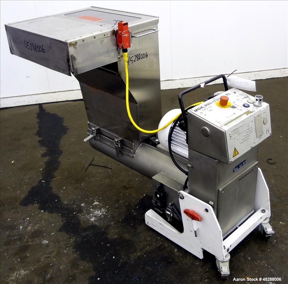 Used Stainless Steel Plastic Recycling Machinery Auger Fed Granulator, Model MG