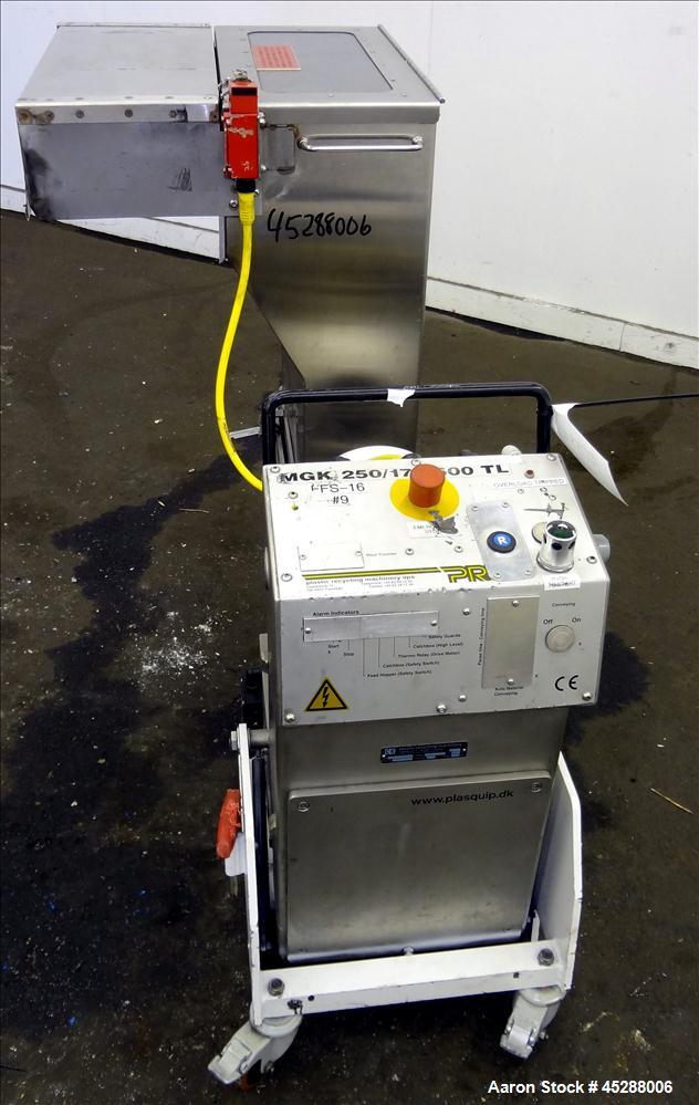Used Stainless Steel Plastic Recycling Machinery Auger Fed Granulator, Model MG