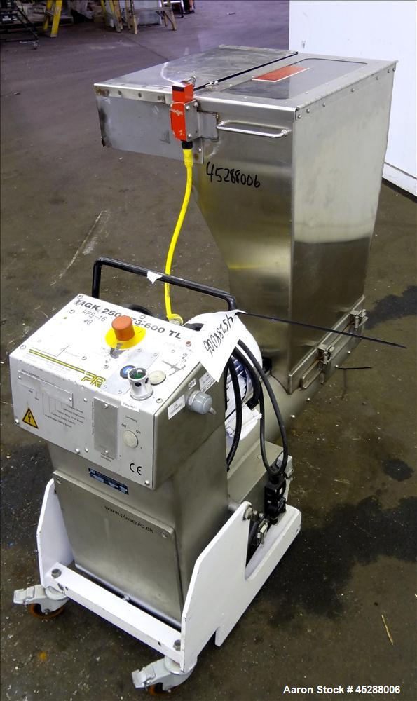Used Stainless Steel Plastic Recycling Machinery Auger Fed Granulator, Model MG